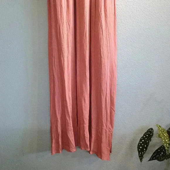 Lulus Maxi Dress Womens Medium Lost In Paradise Rusty Rose Strappy Back Slit - Picture 7 of 13